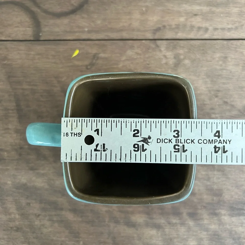 Pier 1 Hibiscus Coffee Mug Square Top 4 1/2